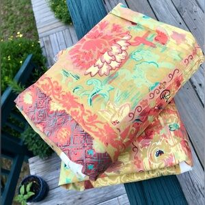 Vintage WARNER & SONS Greff Jasmine Jade Uncut Fabric 2 Yards X2 Made In England